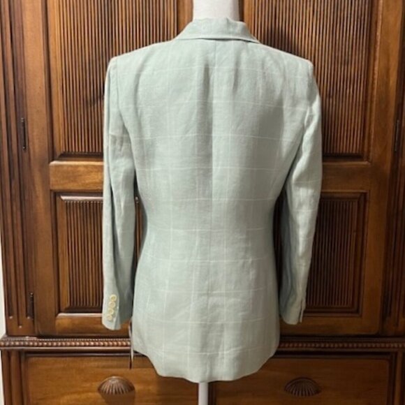 Lauren Ralph Lauren Martha's Vineyard Cool Green Linen Blazer Size 10P - Picture 3 of 7